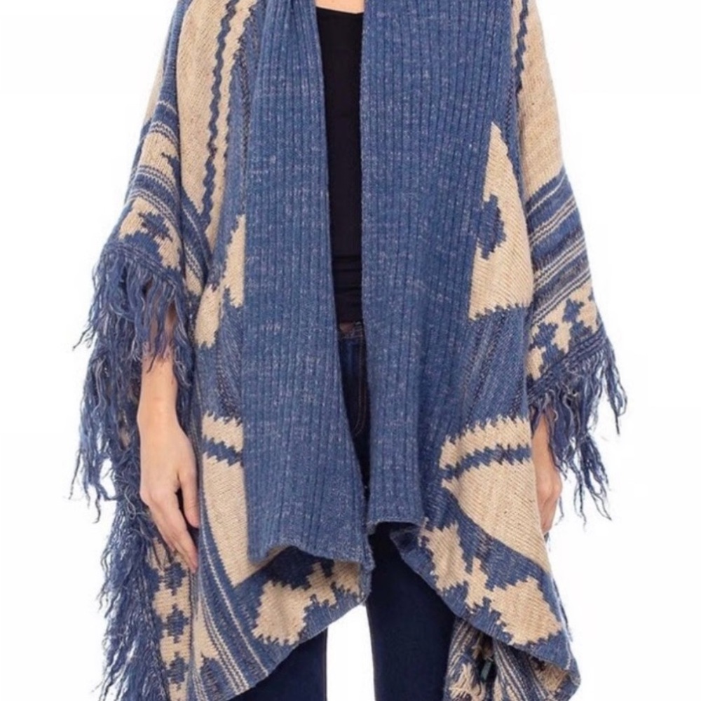 NWT vintage Lauren Ralph Lauren Blue and Cream Knit Sweater